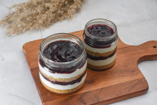 No bake blueberry cheesecake jar